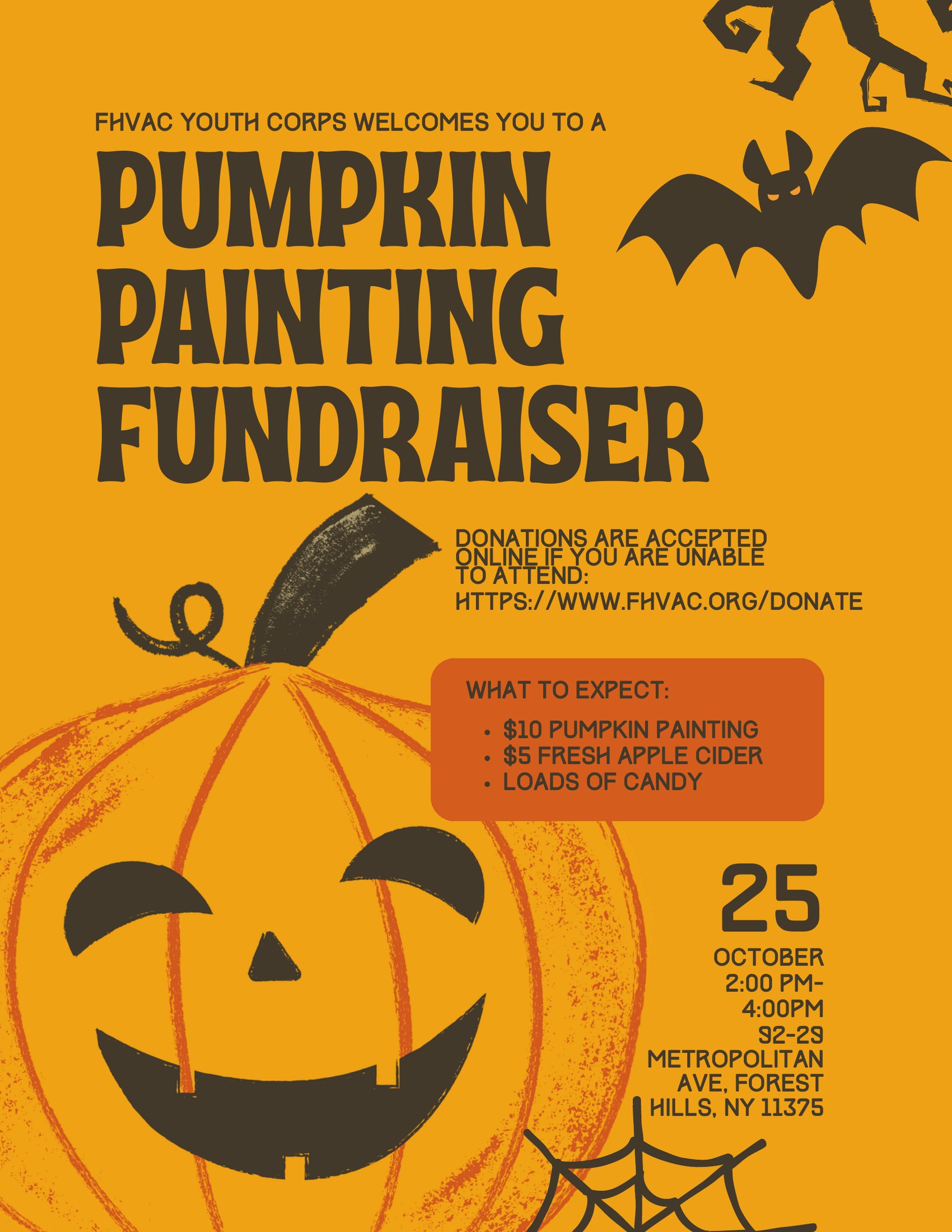 Pumpkin Painting Fundraiser flyer